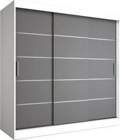 Szafa przesuwna biały + antracyt 200 cm B1-A81