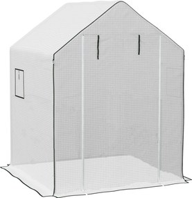 Outsunny Folia do szklarni, pokrywa zastępcza, wodoszczelna, z oknami i drzwiami na rolce, 140 x 143 x 190 cm, Biały