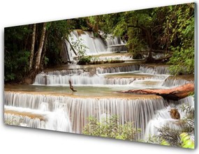 Panel Szklany Ukryty Wodospad W Gęstwinie Lasu