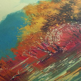 Obraz - Kolory jesieni (z zegarem) (90x30 cm)