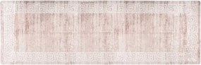 Prostokątny beżowy dywan w grecki wzór 80x300 cm F1-W51