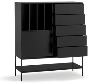 Czarna szafka 120x140x45 cm Platt – Teulat