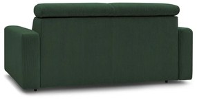 Ciemnozielona sztruksowa rozkładana sofa 215 cm Monaco – Bobochic Paris