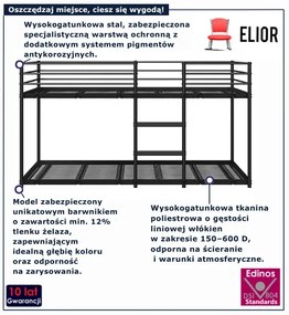 Łóżko czarne piętrowe metalowe 100 x 200 cm S3-E73