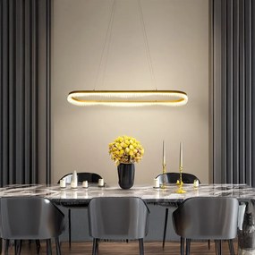 Lampa wisząca złota, kryształki PRECIOSA 45W LED