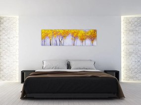 Obraz żółtych drzew (170x50 cm)