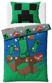 Pościel dziecięca Minecraft Creeper Explode , 140x 200 cm, 70 x 90 cm