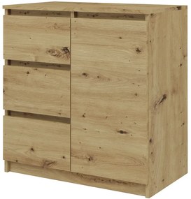 Nowoczesna Komoda Z 3 Szufladami Dąb Artisan 90X200 F1-K62