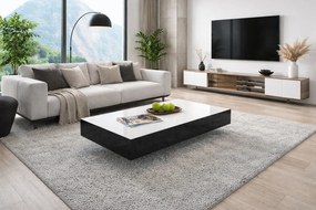 Niski stolik kawowy Pixel 90x60 cm, kolor biało-czarny połysk