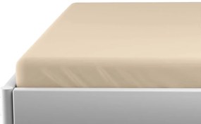 PrzytulneMieszkanie.pl Jersey prześcieradło do dziecięcego łóżeczka jasnobeżowe 70 x 140 cm