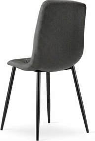 Ciemnoszare krzesło LIBRA STONE GREY z czarnymi nogami