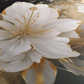Obraz - Kwiaty w kolorze złotym (170x50 cm)