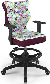 Krzesło do biurka z wzorami Duo Black rozmiar 5 (146-176,5 cm) z podnóżkiem