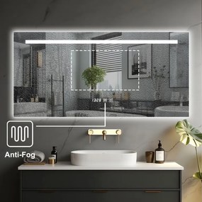 IREDA Lustro łazienkowe z oświetleniem LED, 80 x 60 cm