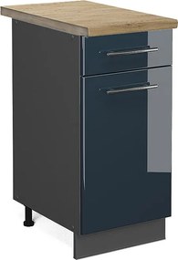 Szafka dolna do kuchni ciemnoniebieski wysoki połysk 40x60x82 fame-line