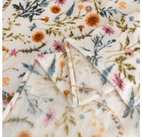 Mikropluszowy koc HERBALIS, kremowy Rozmiar: 150 x 200 cm