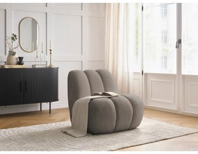 Szarobrązowy fotel z materiału bouclé Janissaire – Bobochic Paris