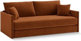 Aksamitna rozkładana sofa w kolorze terakoty 209 cm Shannon – Cosmopolitan Design