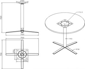 Stolik kawowy AURA, średnica 60 cm, chrom podstawa, brzoza