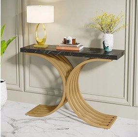 Stolik konsolowy, biały Stolik konsolowy, 100 x 30 x 80 cm Mały stolik ekspozycyjny (czarny)