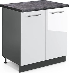 Szafka pod zlew biały wysoki połysk 80x60x82 fame-line