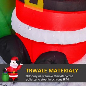 Homcom Dmuchany Mikołaj Pompowany Świecący Led