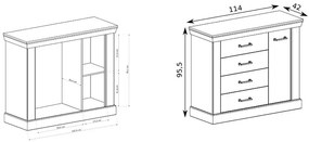 Komoda w kolorze kraft złoty - Almira 6X