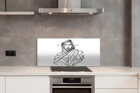 Szkło do Kuchni na Ścianę Szkic: Oblicze Jezusa