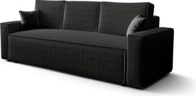 BEDANTE Sofa AMBRO Poso 135 z funkcją spania, czarny, sofa z pojemnikiem, skrzynia na pościel, kanapa do salonu, kanapa, sofa, sofa z funkcją spania