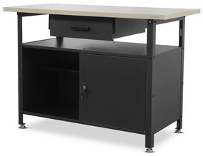 Stół warsztatowy ERIC, 1200 x 850 x 600 mm, czarny