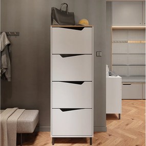 Wózek na buty biały/artystyczny 60x38x167.4 marelle