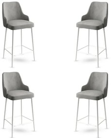 Zestaw krzeseł barowych Enox Grey and White, 4szt.