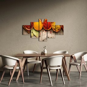 Obraz - Przyprawy na drewnie (125x70 cm)