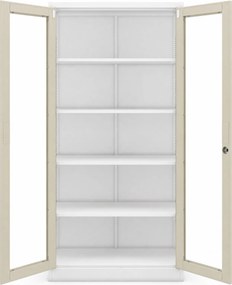 Przeszklona szafa medyczna Eco Design Amelia, 90x40x185 cm, biały/dąb sonoma
