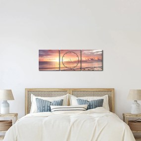 Obraz - Morska panorama (z zegarem) (90x30 cm)