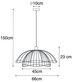 Inteligentna lampa wisząca czarna 66 cm z WiFi G95 - PuaDesignerski Oswietlenie wewnetrzne