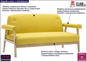 Tapicerowana sofa 3-osobowa Eureka 3Y - żółta