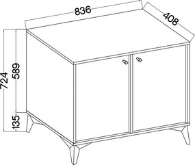 Komoda TORINO 84 cm do Salonu Sypialni Odcienie zieleni