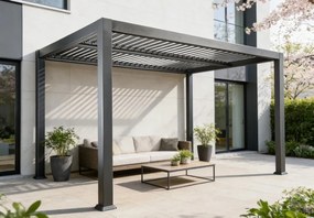 Nowoczesny pawilon tarasowy PALERMO aluminium szary