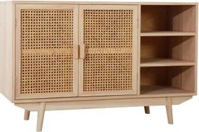 Aparador 100x40 Cm Z Drewna Z 2 Półkami Ralik Brązowy Naturalne Drewno - Sklum