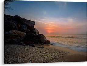 Obraz zachodu słońca na plaży (70x50 cm)