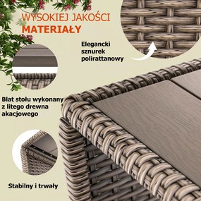 Stolik pomocniczy polirattanowy ROCCO, 40x45x45cm, kremowy Casaria