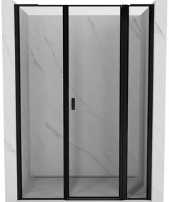 Mexen Mist L drzwi prysznicowe uchylne prawe 145 cm, czarna ramka, czarne - 8A4L-145-001-70-70-P