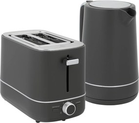 HOMCOM Zestaw czajnik 1,7 L i toster z 6 poziomami brązowienia, Szary