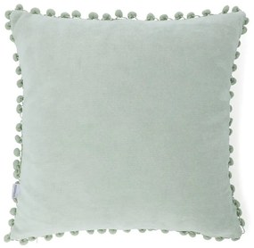 Poszewka dekoracyjna ESLOV z pomponami pistacjowa 45x45 cm HOMLA