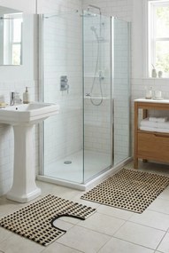 Zestaw czarnych dywaników do łazienki w stylu boho P9-F74