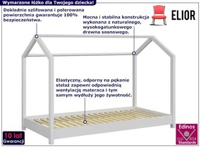 Białe sosnowe łóżko dziecięce 90x200 - Olaf