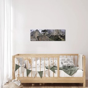 Obraz - Machu Picchu (z zegarem) (90x30 cm)