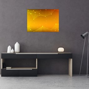 Obraz na szkle - abstrakcyjny żółty obraz (70x50 cm)