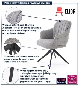 Pikowane szare krzesło nowoczesne D9-L83